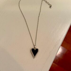 Elegant Black Heart Pendant Necklace from Brighton